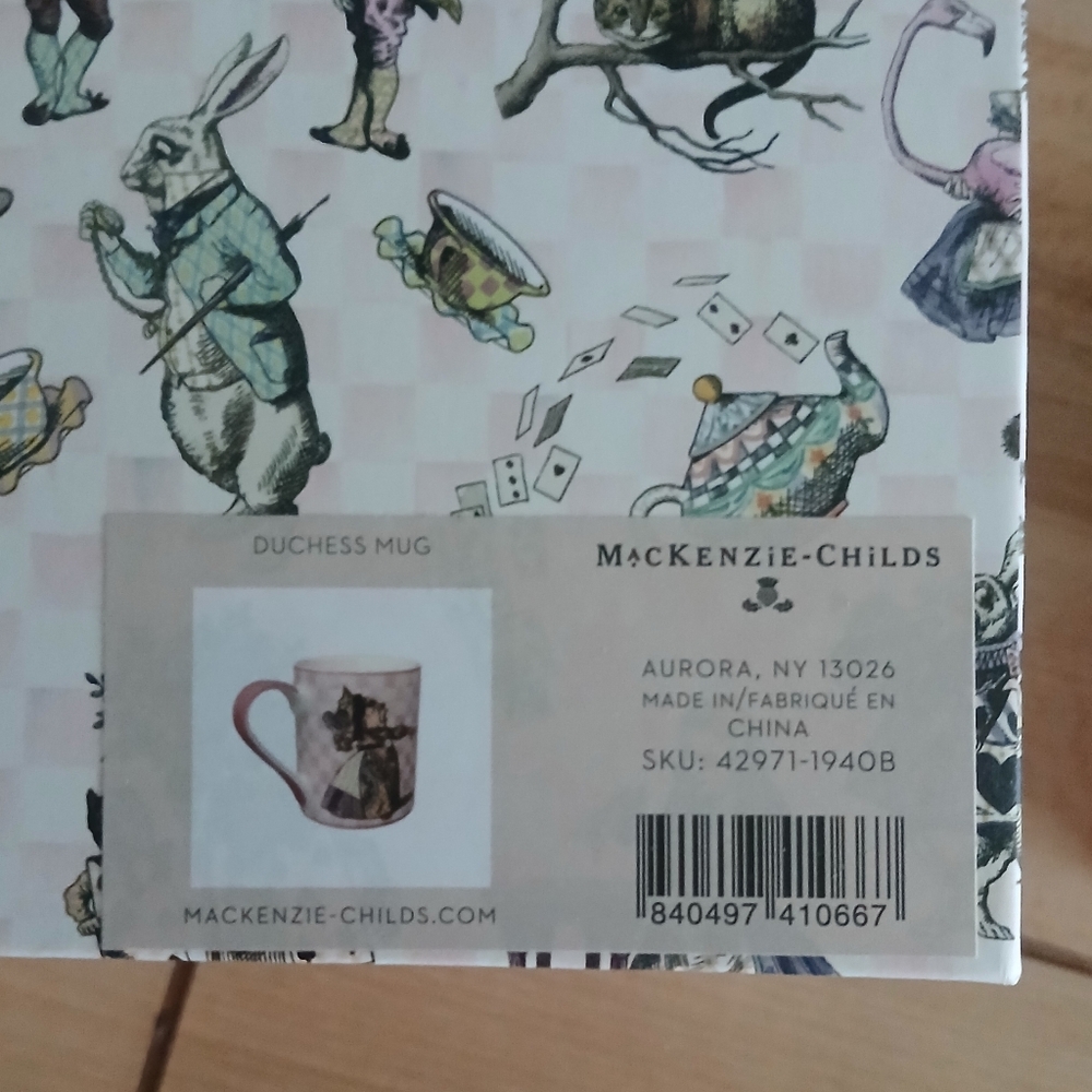 MacKenzie-Childs Brand New Mug "Alice In Wonderland" Duchess Mug - Picture 7 of 7